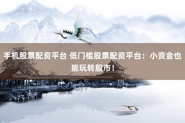 手机股票配资平台 低门槛股票配资平台：小资金也能玩转股市！