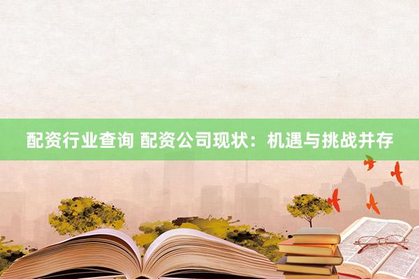 配资行业查询 配资公司现状：机遇与挑战并存