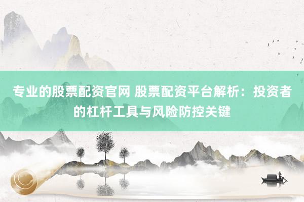 专业的股票配资官网 股票配资平台解析：投资者的杠杆工具与风险防控关键