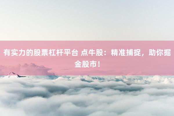 有实力的股票杠杆平台 点牛股：精准捕捉，助你掘金股市！