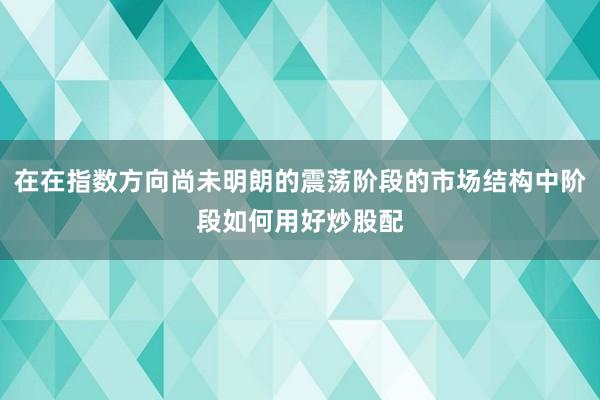 在在指数方向尚未明朗的震荡阶段的市场结构中阶段如何用好炒股配