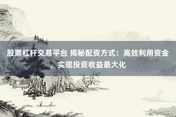 股票杠杆交易平台 揭秘配资方式：高效利用资金，实现投资收益最大化