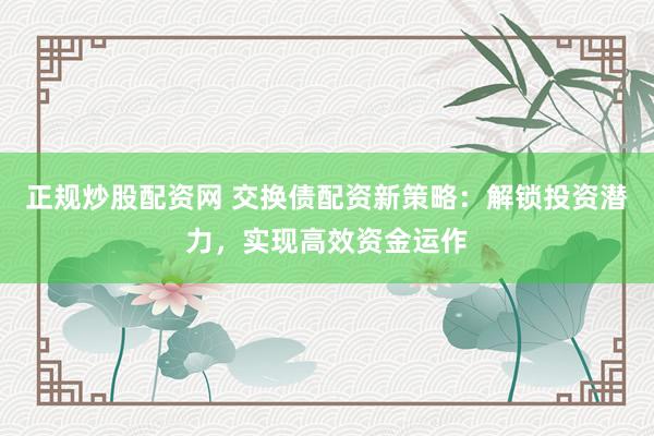 正规炒股配资网 交换债配资新策略：解锁投资潜力，实现高效资金运作